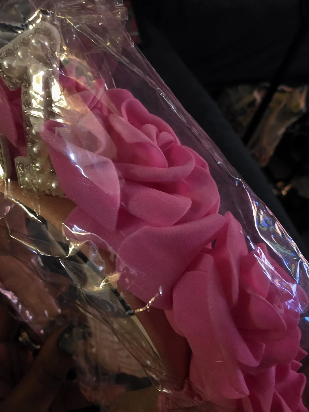Birthday Headband - 21 Bling Pink Floral Number Headband
